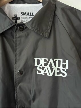Death Saves Men's Black Coach Jacket - Small